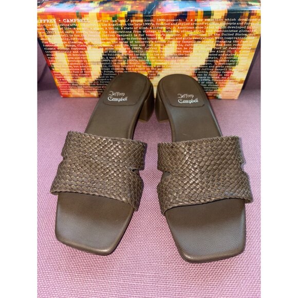 Jeffrey Campbell Coen Sandals in Olive Green 8 Womens Leather Heels - Picture 5 of 11